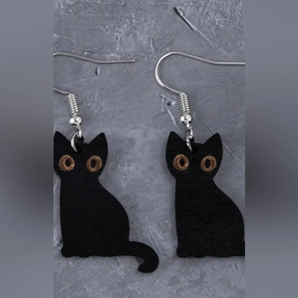 🐈‍⬛ BLACK CAT EARRINGS FOR HALLOWEEN OR BLACK CAT 🐈‍⬛ LOVERS❗️